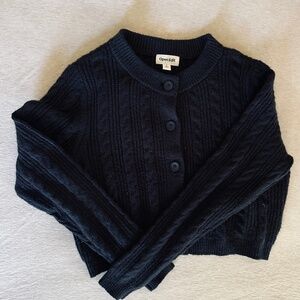 OPEN EDIT open cable knit cardigan cropped